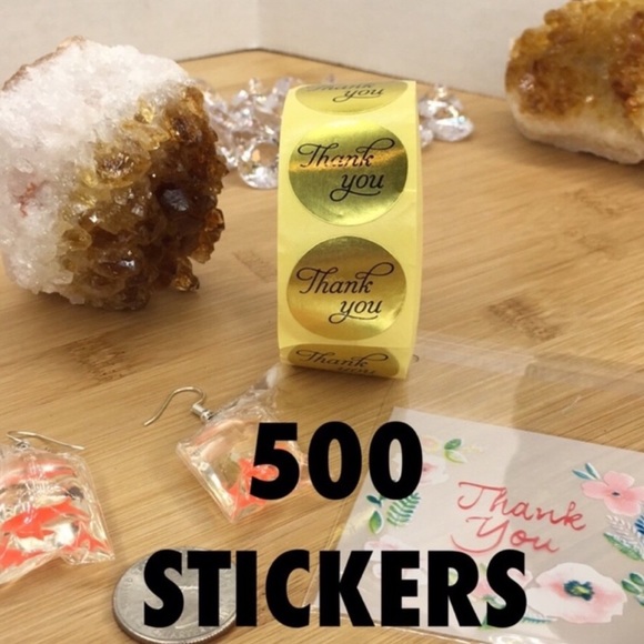 500 Gold Foil Thank You Stickers PRICE IS FIRM - Picture 2 of 5